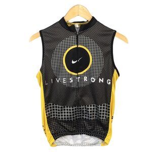 WS933 Women’s Nike LIVESTRONG Swoosh Sleeveless Full Zip Cycling Jersey S